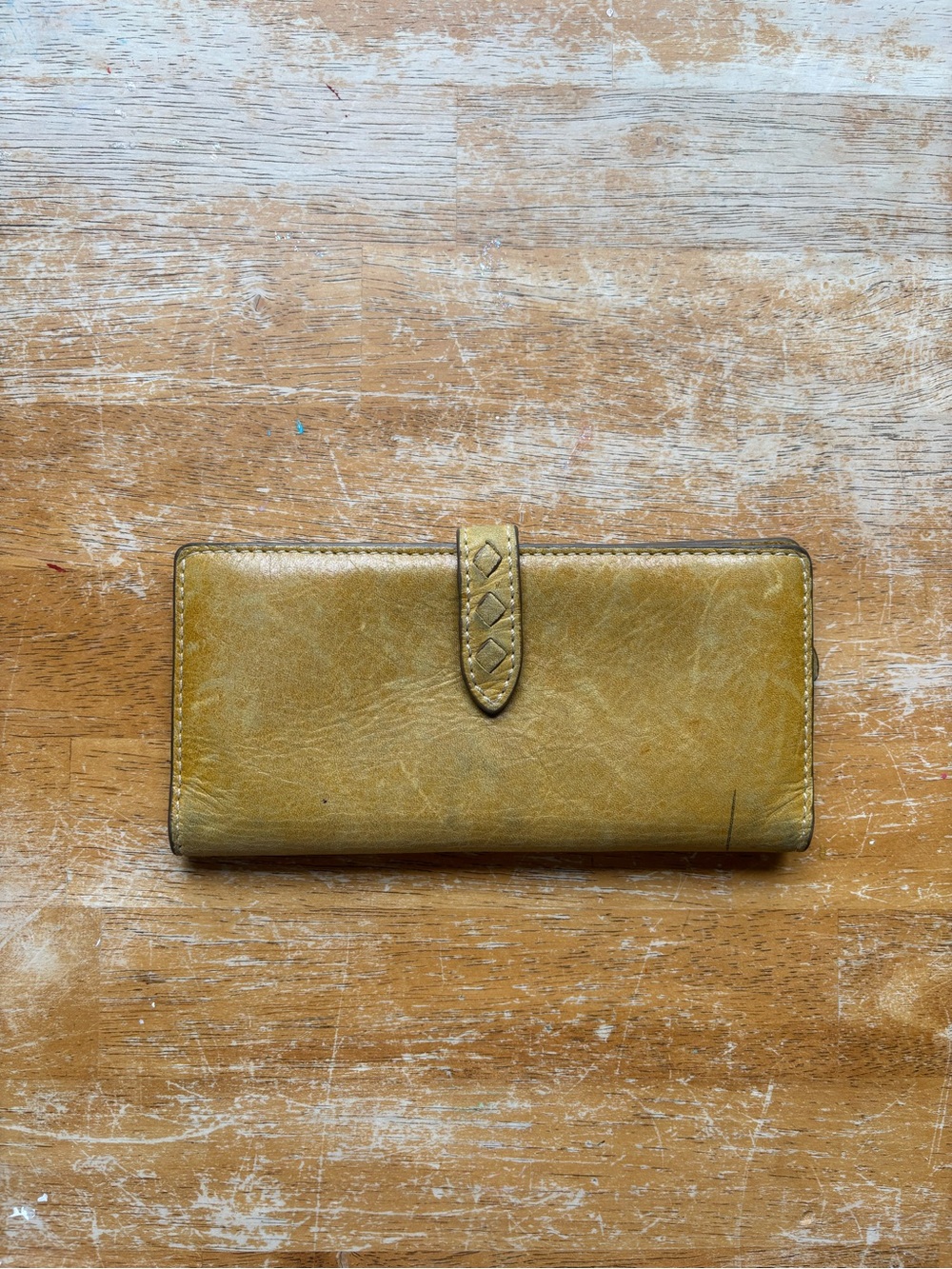 Frye Leather Wallet with card holders in tan/yellow
